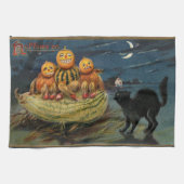  Halloween pompoenen Black Cat Theedoek (Horizontaal)