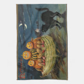  Halloween pompoenen Black Cat Theedoek (Verticaal)