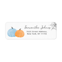 Halloween pompoenen blauw retour Adres Label