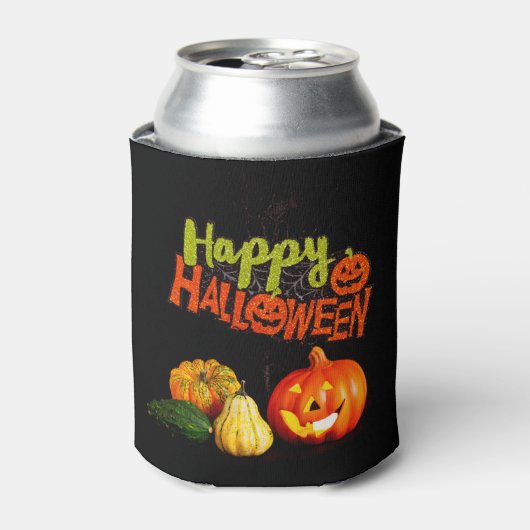 Halloween Pompoenen Blikjeskoeler (Blikje Voorkant)