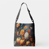 Halloween pompoenen bloemen crossbody tas (Achterkant)
