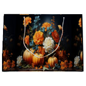 Halloween pompoenen bloemen groot cadeauzakje (Voorkant)