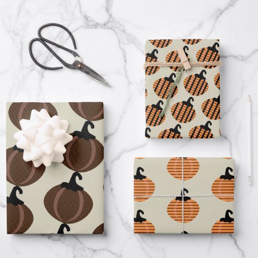 Halloween Pompoenen Boho Inpakpapier Vellen (Voorkant)