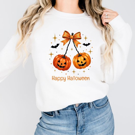 Halloween pompoenen Coquette Esthetische Oranje Bo Trui