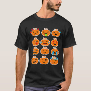 Halloween Pompoenen Emoties Jongens Meisjes Kinder T-shirt