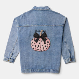 Halloween pompoenen en bogen roze Coquette Denim Jacket