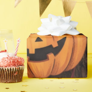 Halloween pompoenen en herfstbladeren wikkelen pap cadeaupapier