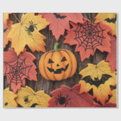 Halloween pompoenen en herfstbladeren wikkelen pap cadeaupapier (Vlak)