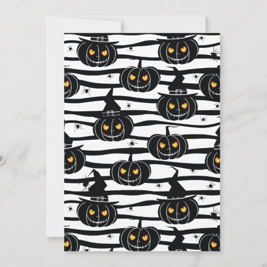 Halloween Pompoenen en Spinnen Party Uitnodiging (Achterkant)