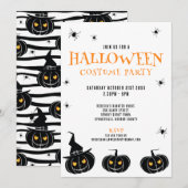 Halloween Pompoenen en Spinnen Party Uitnodiging (Voorkant / Achterkant)