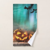 Halloween pompoenen en vleermuizen bad handdoek (Handdoek)