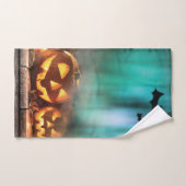 Halloween pompoenen en vleermuizen bad handdoek (Handdoek)