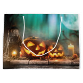 Halloween pompoenen en vleermuizen groot cadeauzakje (Voorkant)