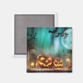Halloween pompoenen en vleermuizen magneet (Voorkant / Achterkant)