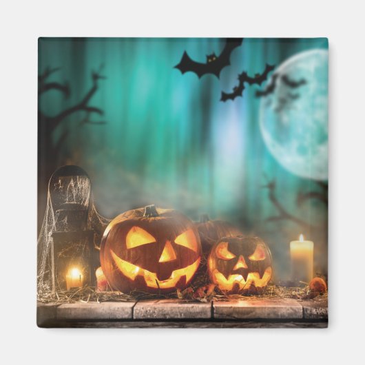 Halloween pompoenen en vleermuizen magneet (Voorkant)