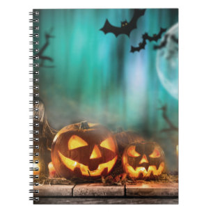 Halloween pompoenen en vleermuizen notitieboek
