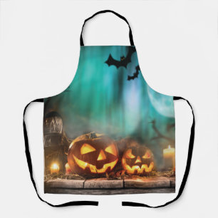 Halloween pompoenen en vleermuizen schort