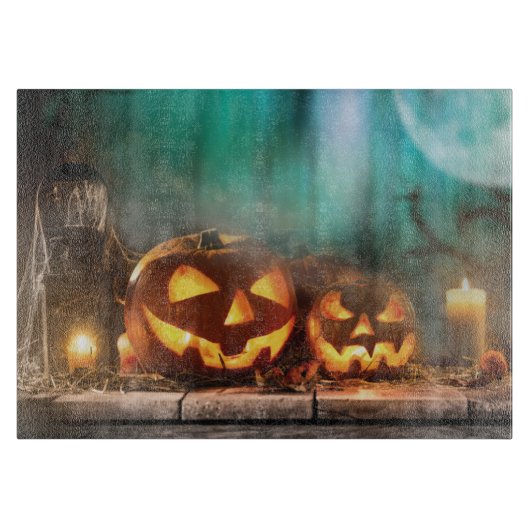 Halloween pompoenen en vleermuizen snijplank (Voorkant)