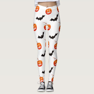Halloween Pompoenen en Vleermuizen, Snoep of een L Leggings