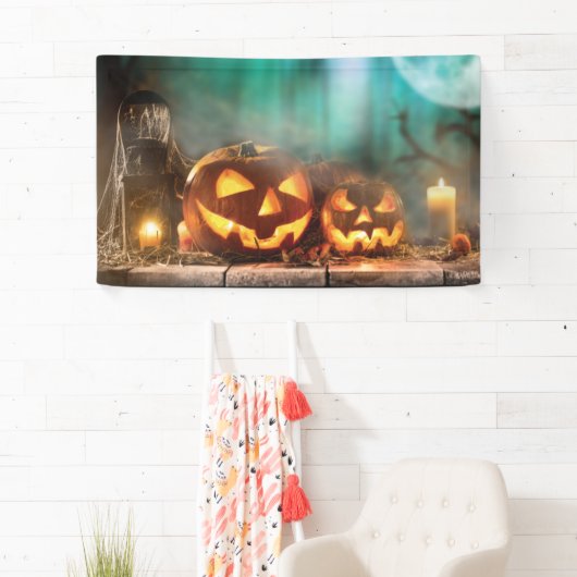 Halloween pompoenen en vleermuizen spandoek (Insitu)