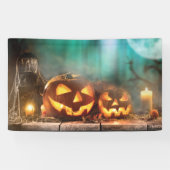 Halloween pompoenen en vleermuizen spandoek (Horizontaal)