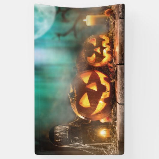 Halloween pompoenen en vleermuizen spandoek (Verticaal)