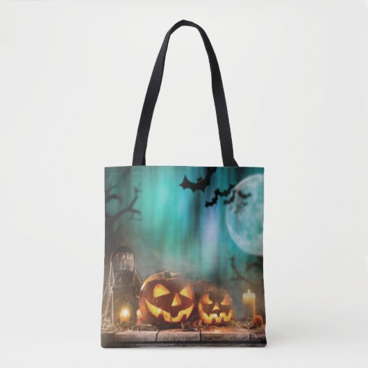 Halloween pompoenen en vleermuizen tote bag (Voorkant)
