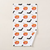 Halloween pompoenen en vleermuizen, Trick or treat Bad Handdoek (Handdoek)