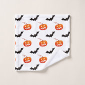 Halloween pompoenen en vleermuizen, Trick or treat Bad Handdoek (Wasdoekje)