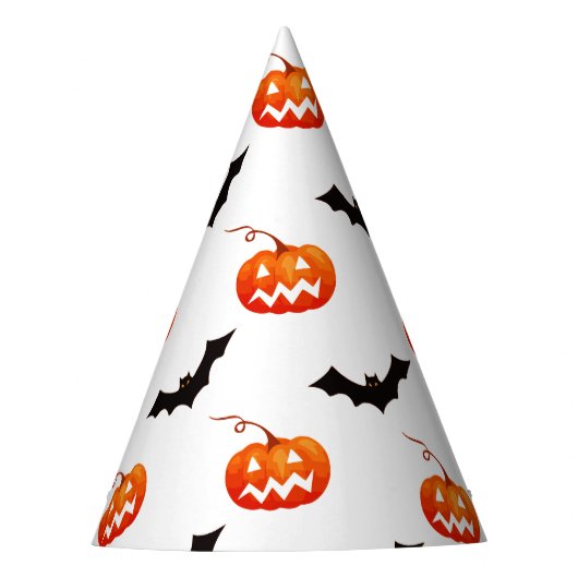 Halloween pompoenen en vleermuizen, Trick or treat Feesthoedjes (Voorkant)