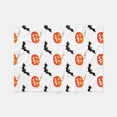 Halloween pompoenen en vleermuizen, Trick or treat Fleece Deken (Voorkant (Horizontaal))