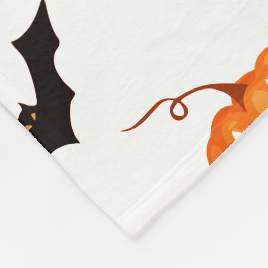Halloween pompoenen en vleermuizen, Trick or treat Fleece Deken (Hoek)