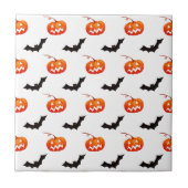 Halloween pompoenen en vleermuizen, Trick or treat Tegeltje (Voorkant)