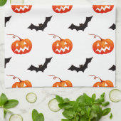 Halloween pompoenen en vleermuizen, Trick or treat Theedoek (Gevouwen)