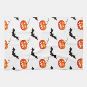Halloween pompoenen en vleermuizen, Trick or treat Theedoek (Horizontaal)