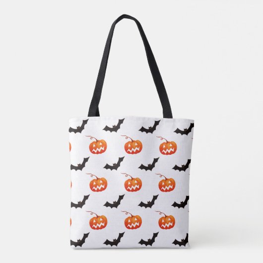 Halloween pompoenen en vleermuizen, Trick or treat Tote Bag (Achterkant)