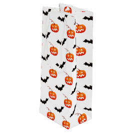 Halloween pompoenen en vleermuizen, Trick or treat Wijn Cadeautas