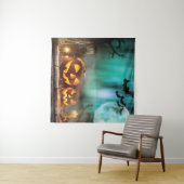 Halloween pompoenen en vleermuizen wandkleed (In Situ (horizontaal))