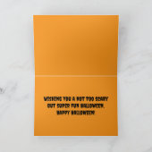 Halloween pompoenen en vleermuizen Wenskaart Kaart (Binnen)