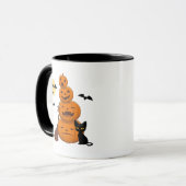 Halloween Pompoenen en Zwarte Kat Mok (Voorkant links)