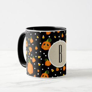Halloween Pompoenen Fantasievol Patroon Op Maat Mok