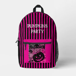 Halloween, Pompoenen Feest, Eng,Zwart Perzik Prins Bedrukte Rugzak
