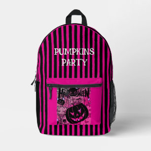 Halloween, Pompoenen Feest, Eng,Zwart Perzik Prins Bedrukte Rugzak