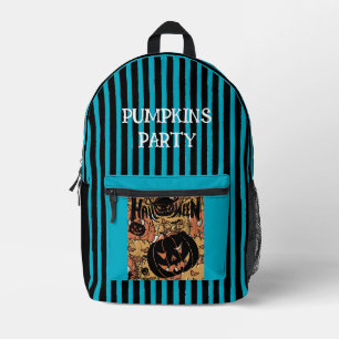 Halloween, Pompoenen Feest, Eng,Zwart Perzik Prins Bedrukte Rugzak