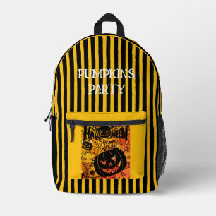 Halloween, Pompoenen Feest, Griezelen,Zwart Perzik Bedrukte Rugzak