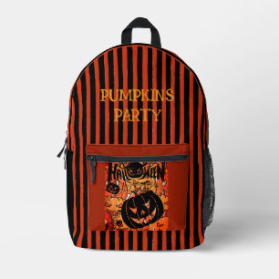 Halloween, Pompoenen Feest, Griezelen,Zwart Perzik Bedrukte Rugzak