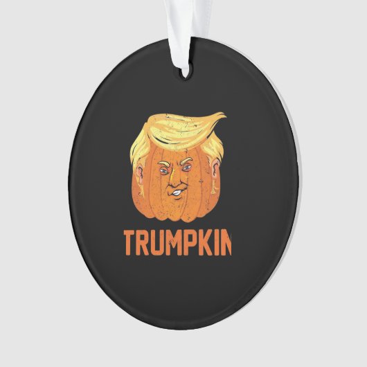 Halloween pompoenen Funny Trumpkin Ornament (voorkant)