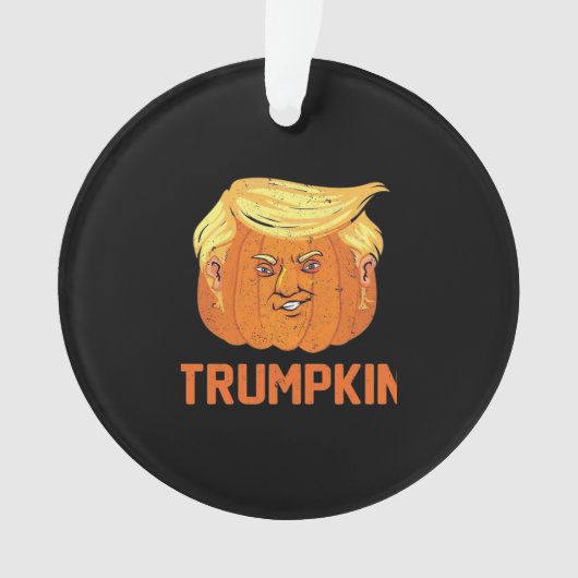 Halloween pompoenen Funny Trumpkin Ornament (voorkant)