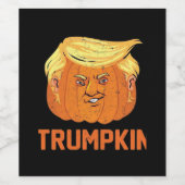 Halloween pompoenen Funny Trumpkin Wijn Etiket (Enkel label)