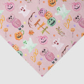 Halloween pompoenen, geest, monsters roze tissuepapier (Detail)